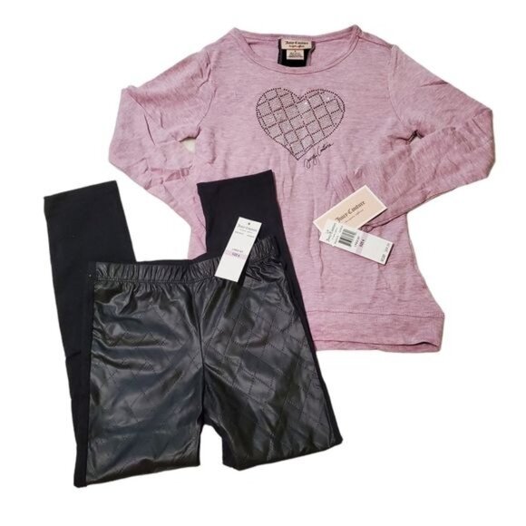 Juicy Couture matching Set Long Sleeve Blouse & Black color Legging Size 3T new - Picture 10 of 11